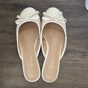 American Exchange Ivory Flats Mules 6.5